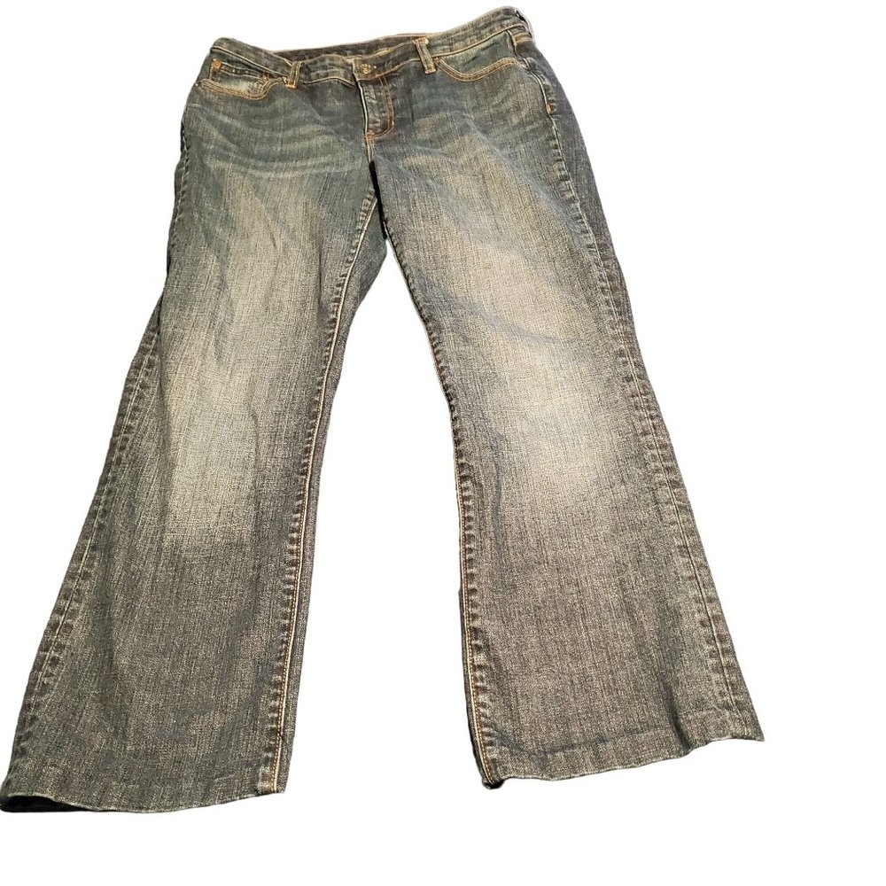 Gap 1969 Sz 32x27 Classic Stretch Straight Mid Rise Medium Wash Jeans Cotton